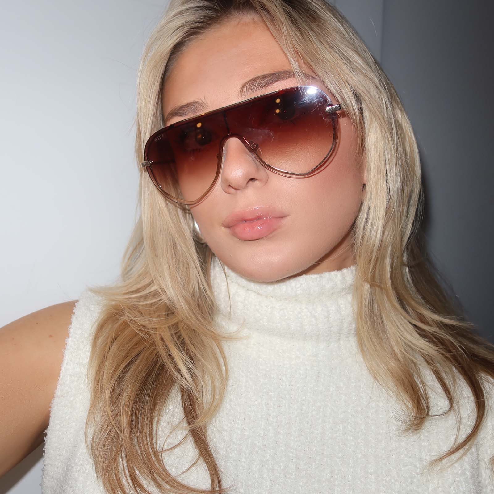 Imani Sunglasses — Gold + Brown Gradient