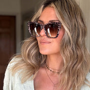 Becky II Sunglasses — Leopard Tortoise + Brown Gradient