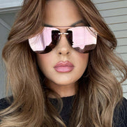 Tahoe Sunglasses — Rose Gold + Cherry Blossom Mirror