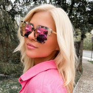 Becky II Sunglasses — Cream Tortoise + Pink Mirror