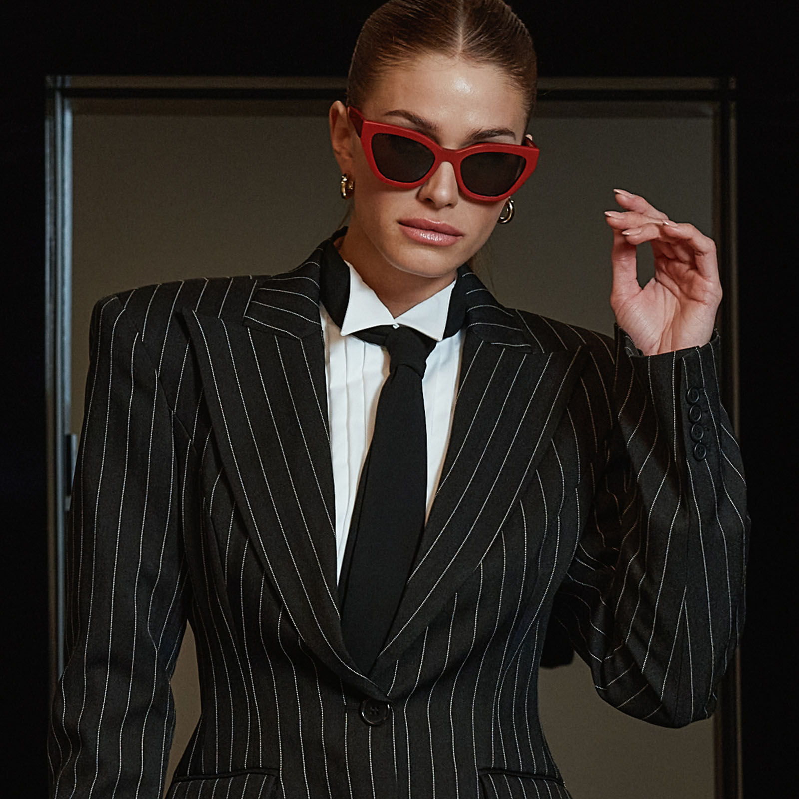 Emily Sunglasses — Red + Grey Polarized