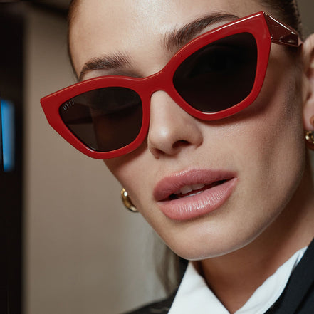 Emily Sunglasses — Red + Grey Polarized