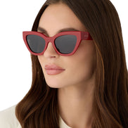 Emily Sunglasses — Red + Grey Polarized