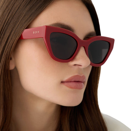 Emily Sunglasses — Red + Grey Polarized