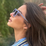 Vivi Sunglasses — Milky Blue Pearl + Grey Gradient
