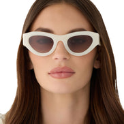 Lucy Sunglasses — Meringue + Brown Gradient