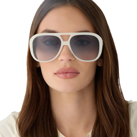 Pauline Sunglasses — Meringue + Blue Gradient