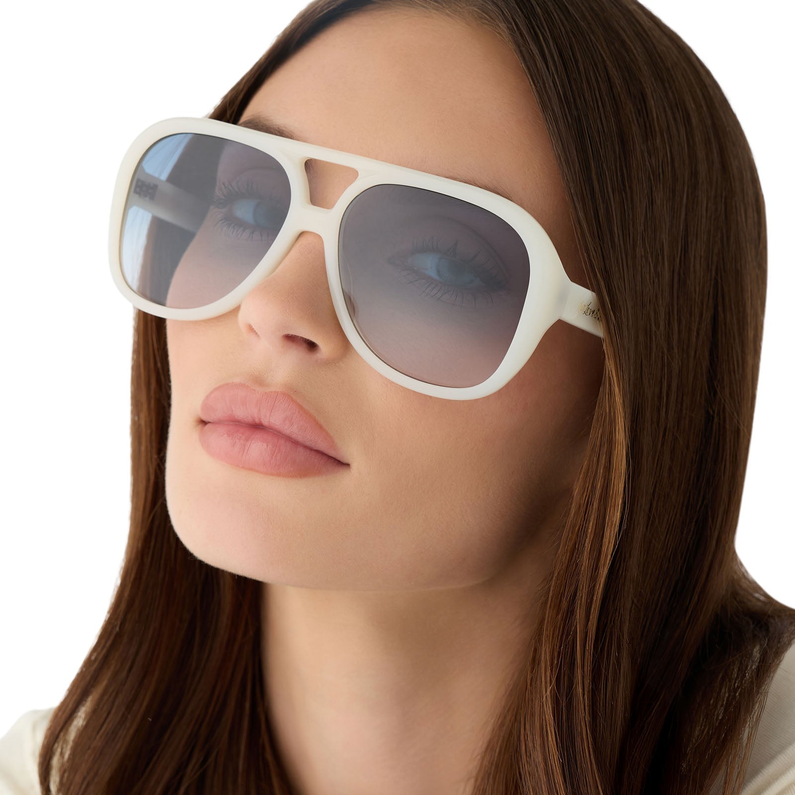 Pauline Sunglasses — Meringue + Blue Gradient