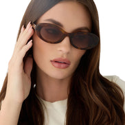 Sabrina Sunglasses — Honey Tortoise + Brown Gradient