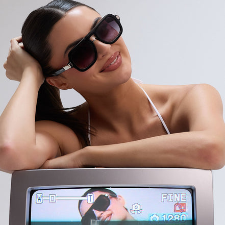 Naomi Sunglasses — Black + Grey Gradient