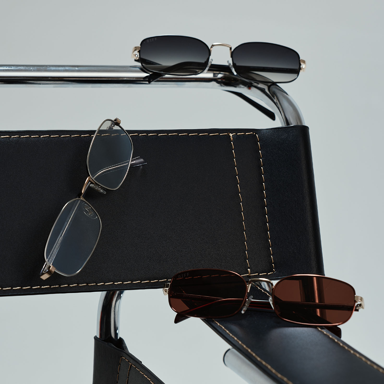 Trinity Sunglasses — Brown + Gold + Brown Crystal