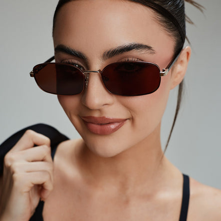 Trinity Sunglasses — Brown + Gold + Brown Crystal
