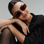 Trinity Sunglasses — Brown + Gold + Brown Crystal