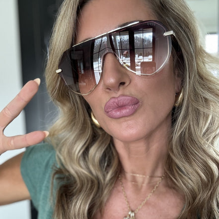 Imani Sunglasses — Gold + Brown Gradient