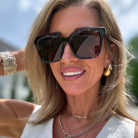 Meredith Sunglasses — Black + Grey