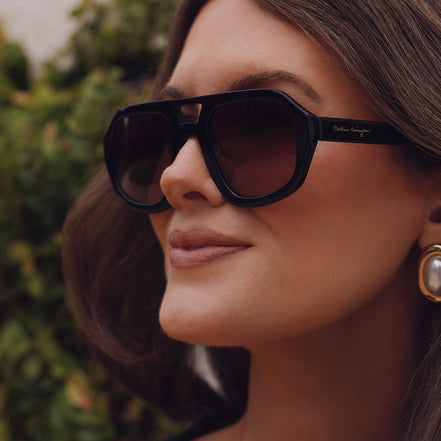 Collins Sunglasses — Black + Brown Gradient Polarized
