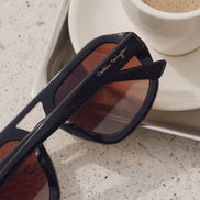 Collins Sunglasses — Black + Brown Gradient Polarized