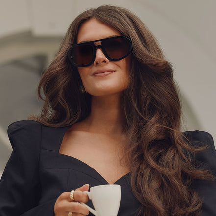 Collins Sunglasses — Black + Brown Gradient Polarized