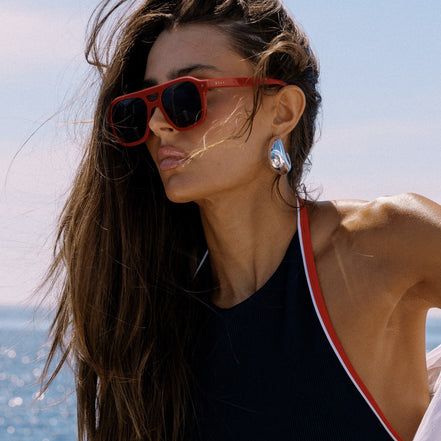 The Coast Sunglasses — Red + Navy Blue