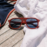 The Coast Sunglasses — Red + Navy Blue