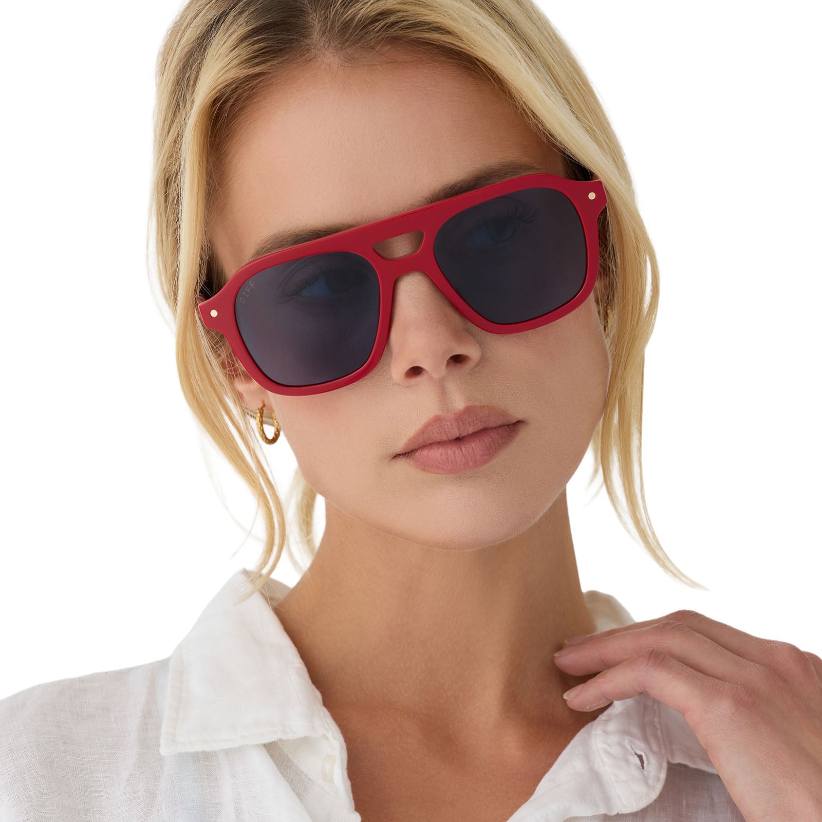 The Coast Sunglasses — Red + Navy Blue