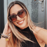 Becky II Sunglasses — Leopard Tortoise + Brown Gradient