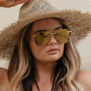 Tahoe Sunglasses — Brushed Gold + Gold Mirror