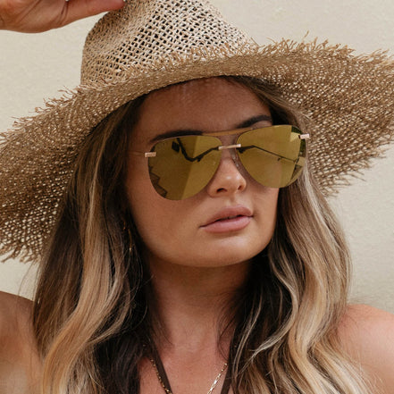 Tahoe Sunglasses — Brushed Gold + Gold Mirror