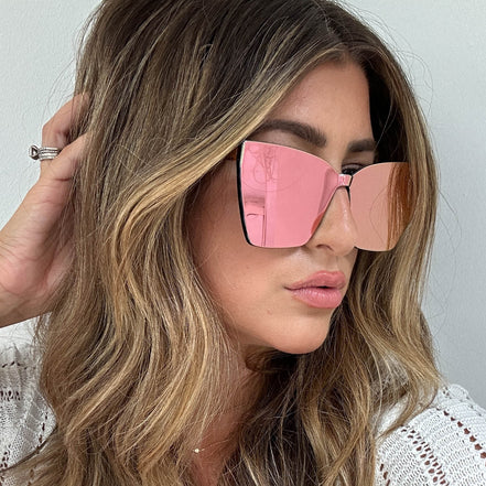 Goldie Sunglasses — Apricot Crystal + Peach Mirror