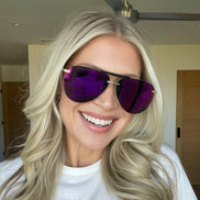Tahoe Sunglasses — Matte Gold + Sunset Mirror Polarized