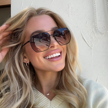 Berkely Sunglasses — Black + Twilight Gradient