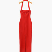 Halter Neck Slim Fit Maxi Dress