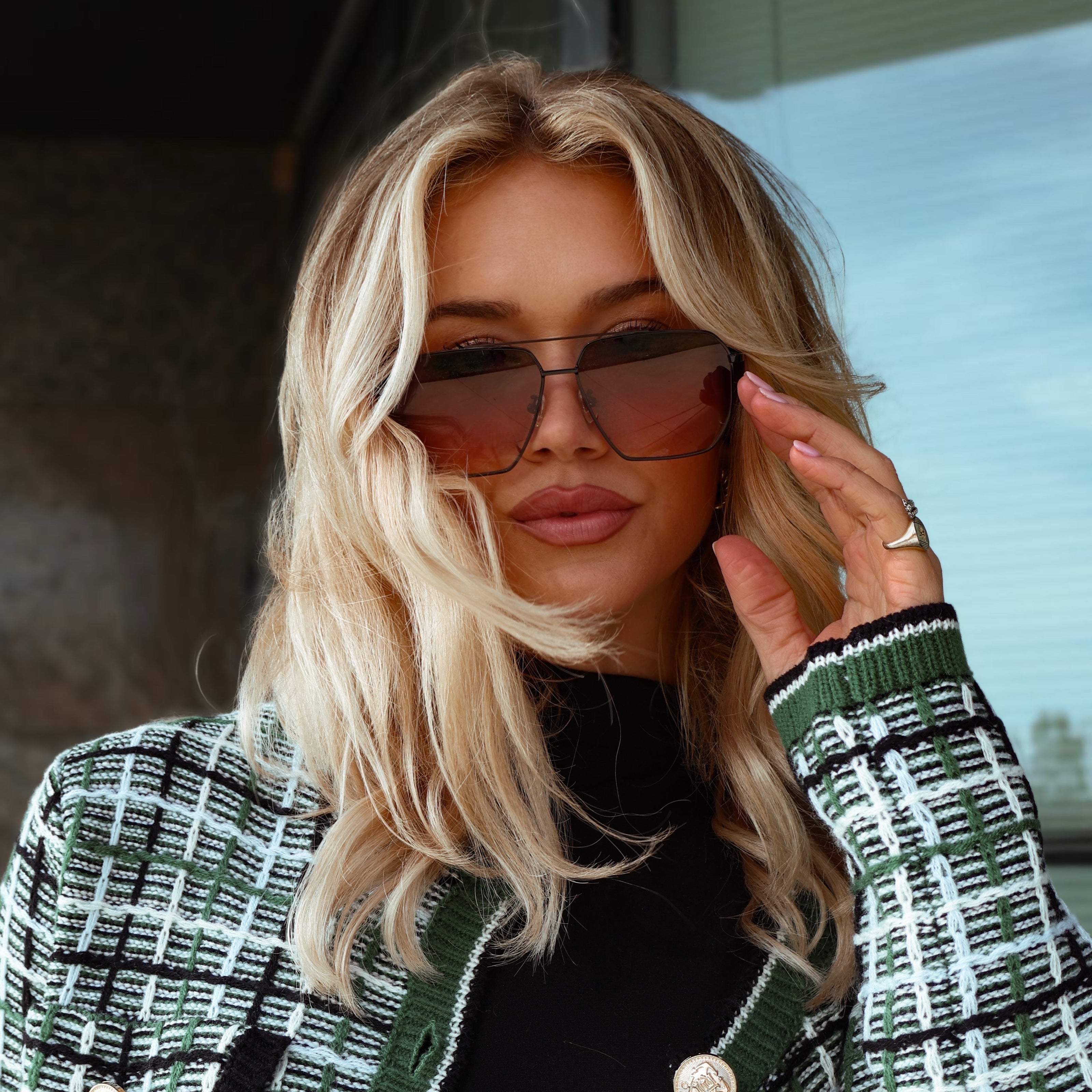 Berkely Sunglasses — Black + Twilight Gradient