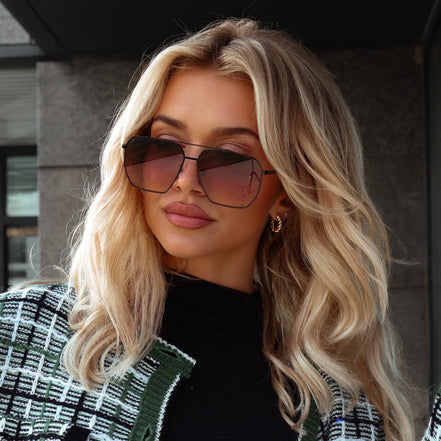 Berkely Sunglasses — Black + Twilight Gradient