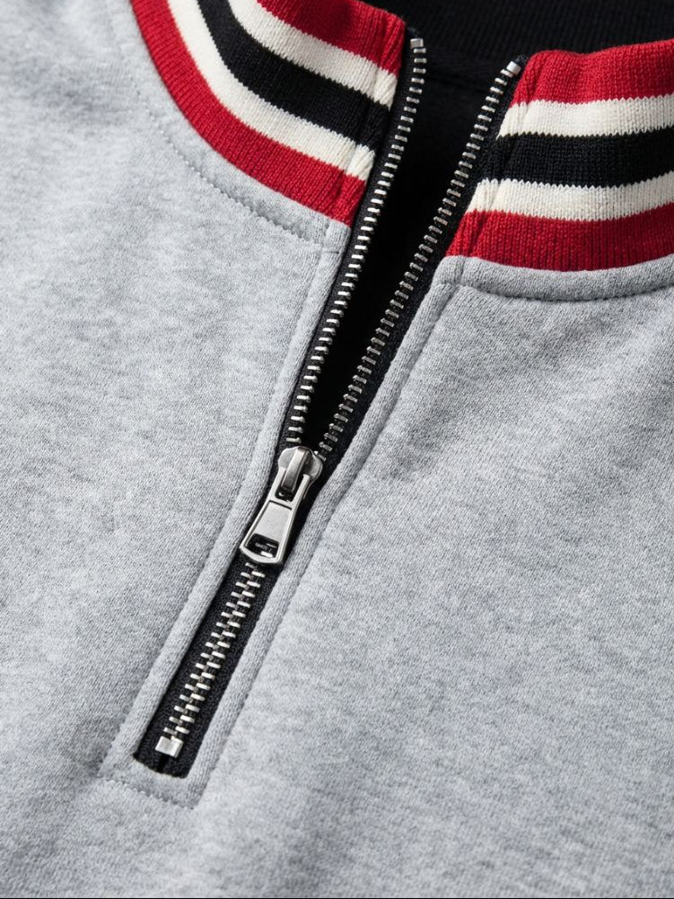 Regent Striped High Collar Pullover