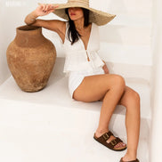 Maibulun Arizona Sandal — Dark Brown Suede