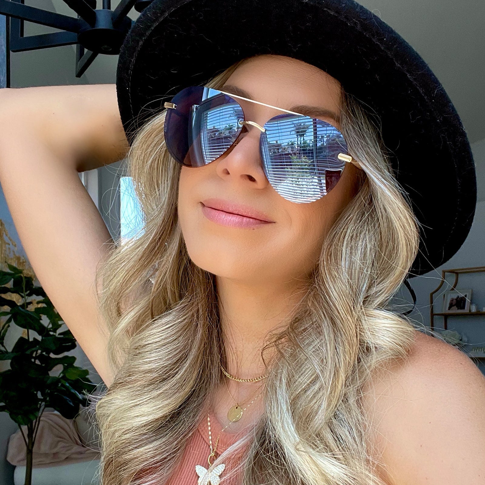 Lenox Sunglasses — Gold + Blue Gradient Polarized