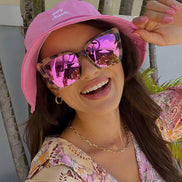 Becky II Sunglasses — Cream Tortoise + Pink Mirror