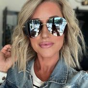 Lenox Sunglasses — Gold + Brown Gradient Mirror Polarized