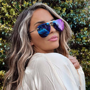 Tahoe Sunglasses — Gold + Purple Mirror