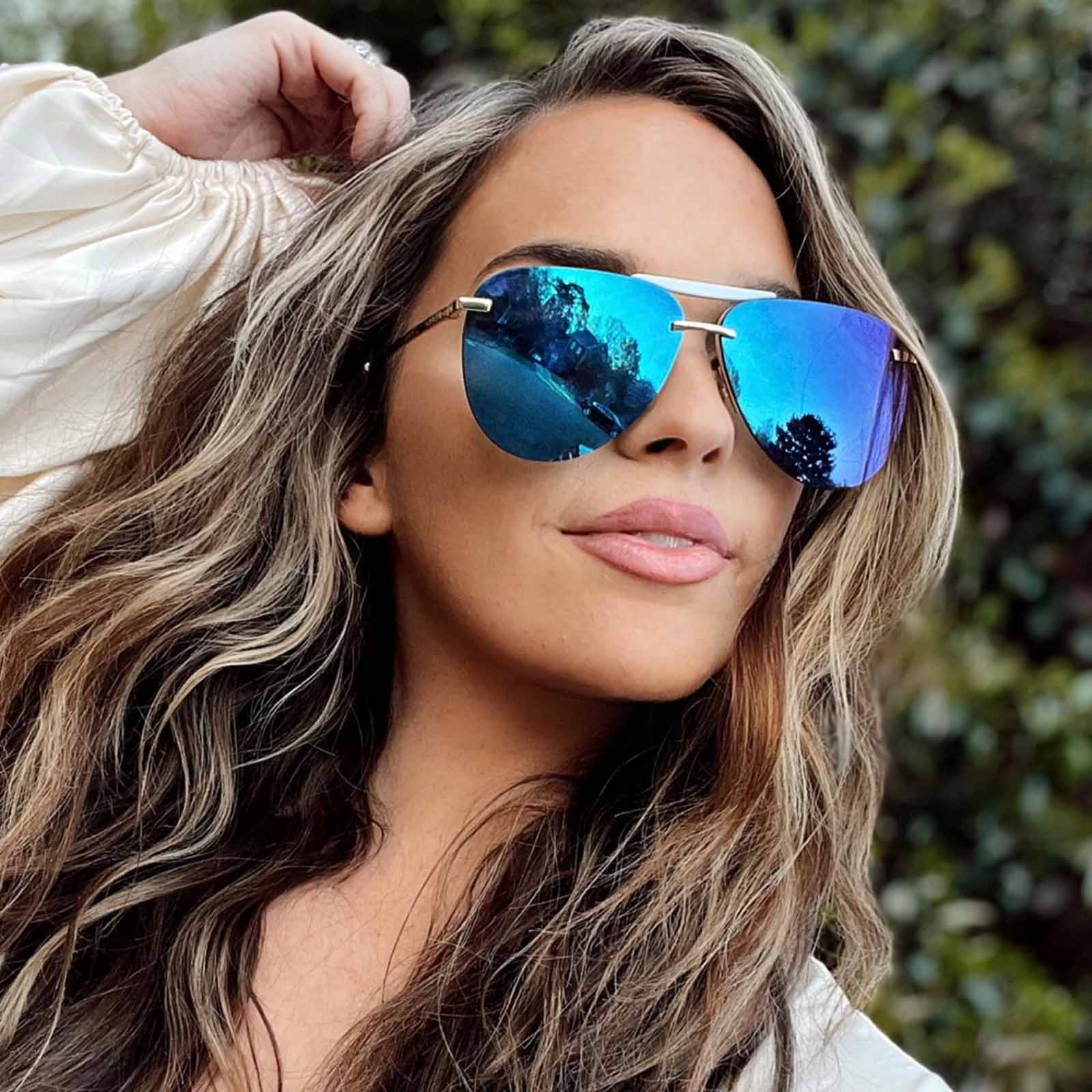 Tahoe Sunglasses — Gold + Purple Mirror