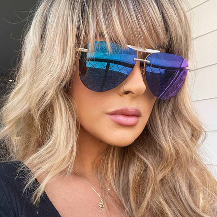 Tahoe Sunglasses — Gold + Purple Mirror