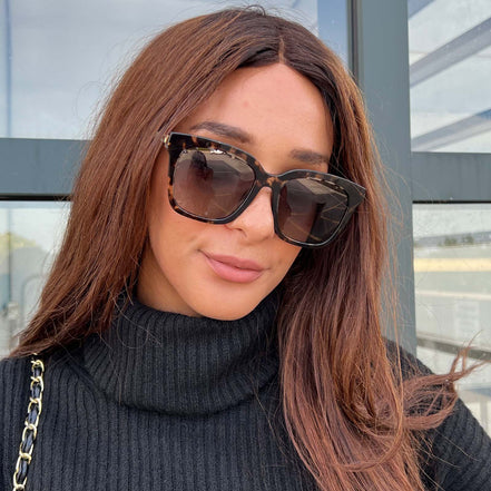 Bella Sunglasses — Espresso Tortoise + Grey Gradient Polarized