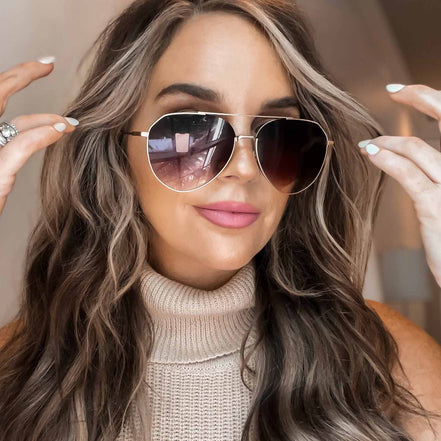 Dash Sunglasses — Brushed Gold + Coffee Gradient
