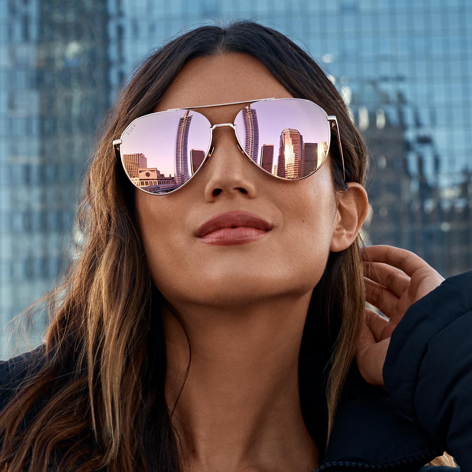 Dash Sunglasses — Rose Gold + Cherry Blossom Mirror Polarized
