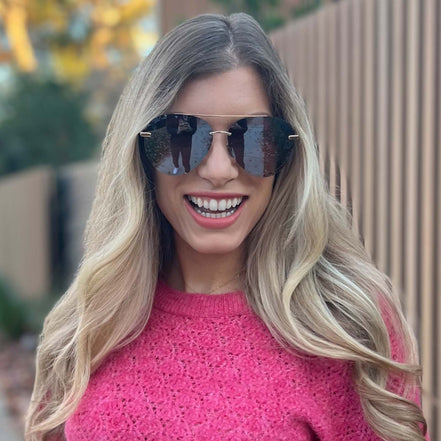 Lenox Sunglasses — Gold + Brown Gradient Mirror Polarized