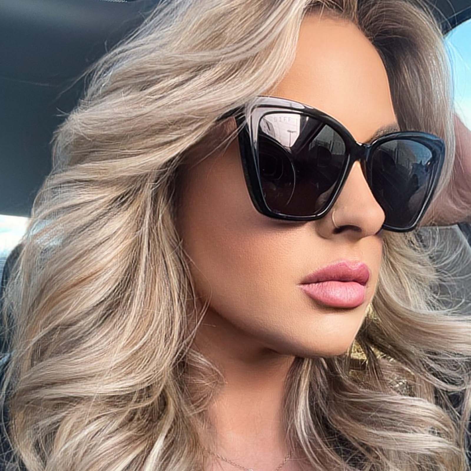 Becky II Sunglasses — Black + Dark Smoke Polarized