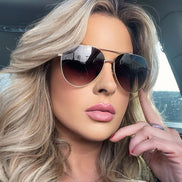 Dash Sunglasses — Brushed Gold + Coffee Gradient