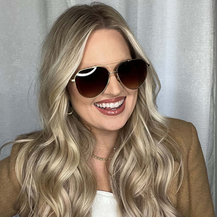 Dash Sunglasses — Brushed Gold + Coffee Gradient