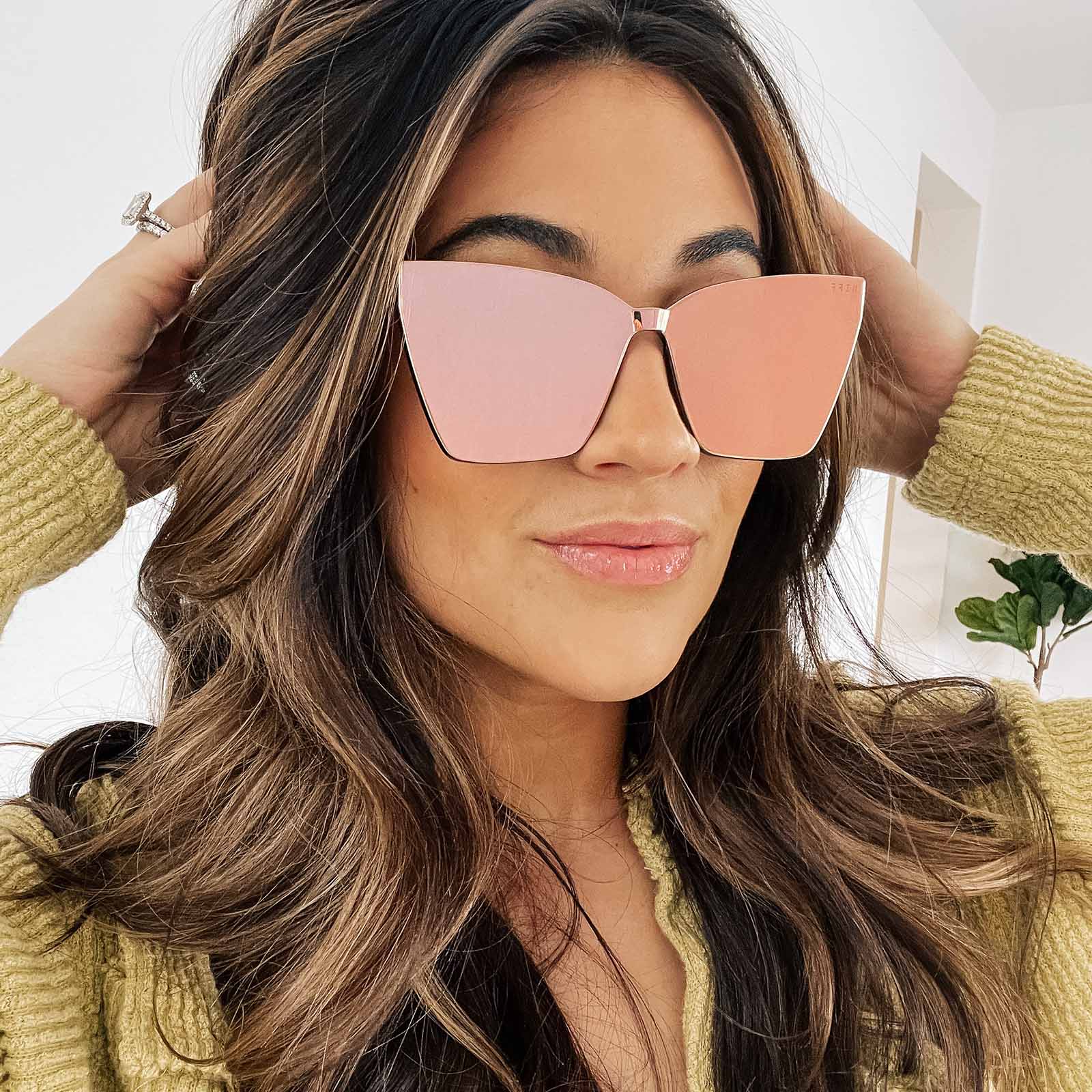 Goldie Sunglasses — Apricot Crystal + Peach Mirror